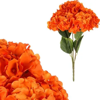 umělá květina Umělá hortenzie v oranžové barvě - realistická květina pro každou příležitost Barva: Oranžová
