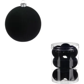 Vánoční dekorace Kulaté sametové ozdoby - pr. 7 cm, černé, cena za balení (9 ks) Barva: černá