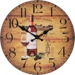 Stylové nástěnné hodiny 34 cm z MDF v designu červeného vína Barva: Vícebarevná