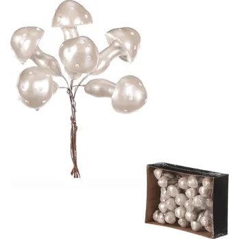 umělá květina Bordó umělé houby na drátku, 36 ks pro vánoční výzdobu Barva: bílá