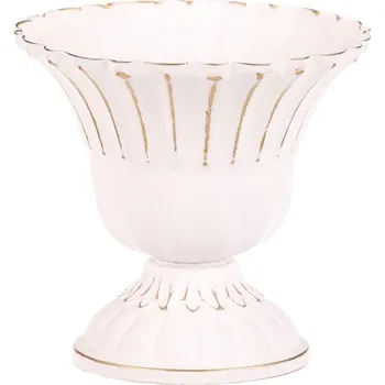 Elegantní bílý kovový aranžovací kalich s vlnitým vzorem Barva: bílá