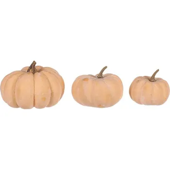 Plastové dýně v síťce - béžové, mix 3 velikostí pro podzimní dekoraci Barva: Béžová