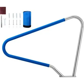 Madlo do koupelny Bazénové madlo VEVOR, 122 x 91,5 cm, nosnost 100 kg, odolné plavecké madlo z nerezové oceli 304, odnímatelný protiskluzový obal, bohaté příslušenství, pro použití u bazénu, v aquaparkech a lázeňských centrech