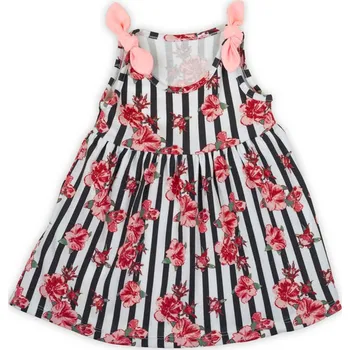 Dívčí šaty Dívčí Šaty s ramínky NANA NICOL s květinami a pruhy, vel. 74