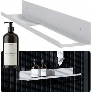 Držák na ručník KOUPELNOVÁ POLICE + DRŽÁK NA RUČNÍKY HÁČKY INDUSTRIALNÍ STYL 60 cm KOV