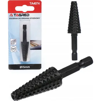 Vrták STOŽÁROVÝ OTVOROVACÍ FRÉZA/RAŠPLE NA DŘEVO 15MM