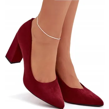 Dámské lodičky LODIČKY NA BLOKOVÉM PODPATKU SERGIO LEONE PB216 BORDOVÉ 37