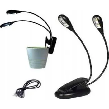 Lampička LED LAMPičKA S KLIPSEM NA STŮL, FLEXIBILNÍ, DVOJITÁ, NA ČTENÍ, DO ŠKOLY