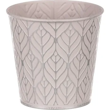 Stojan na květiny Obal kovový - kulatý, stříbrný vzor, barva šedá Barva: šedá