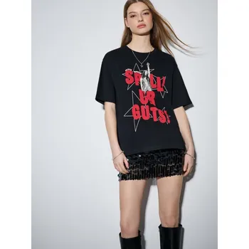 Dámská móda Tričko s&nbsp;potiskem Olivia Rodrigo - XL - House - černá - 662IR-99X