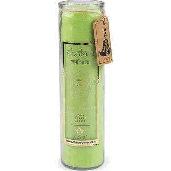 Vonná čakrová svíčka ve skle velká 320 g - 7 zelená sv. láska