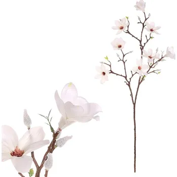 umělá květina Tmavě růžová umělá květina Magnolie - realistická dekorace do interiéru Barva: bílá