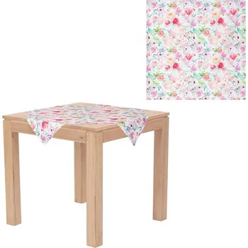 Ubrus, pivoňky v růžových barvách, 80x80cm, 100% polyester. Barva: Růžová
