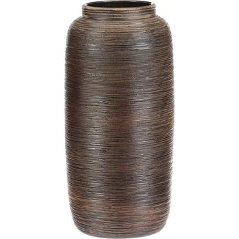 Váza Hnědá keramická váza 35 cm - zaoblená, starobylý vzhled, elegantní dekorace Barva: Hnědá