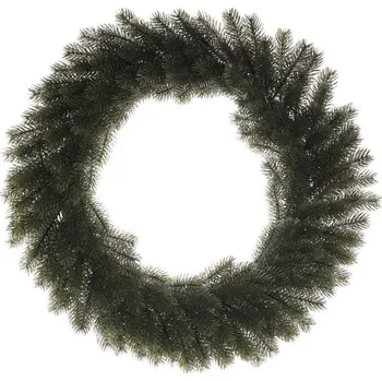 umělá květina Umělý smrkový věnec 58 cm - zelený, přírodní vzhled pro kreativní dekorace Barva: Zelená