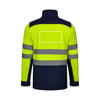 Pánská softshellová bunda VL HESTIA LARGE. Dvoubarevná softshellová bunda (280 g/m²), s fleecovou podšívkou a TPU membránou, z polyesteru (96 %) a elastanu (4 %) Sítotisk (textil) (max. 3 barvy, 300 x 150mm) 1 barva 250 Zadní