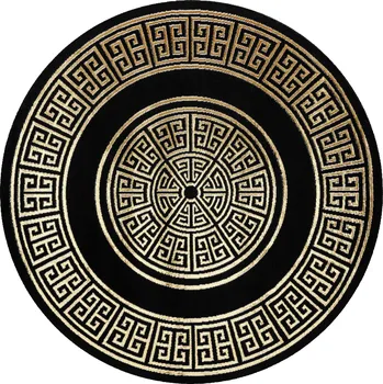 Koberec Kusový koberec Allure 1968 black/gold kruh, 200x200 (průměr) kruh, černá, kancelář, Dywany Łuszczów - 1 rok na vrácení + DOPRAVA ZDARMA k Vám i zpět