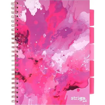 Blok Kroužkový Blok A4 100 listů Čtvereček STRIGO RŮŽOVÝ