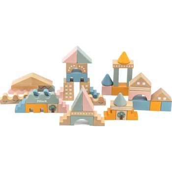 Dřevěná hračka Viga PolarB Dřevěné Stavebnice Městské - Stavebnice, 50 dílů