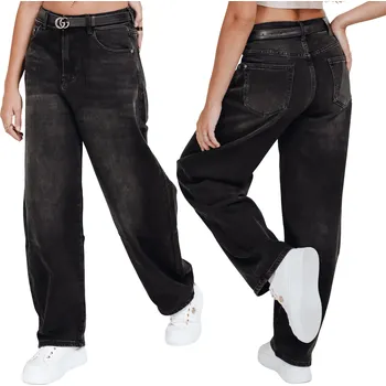 Dámské džíny Černé dámské široké džíny s vysokým pasem UY2741 Velikost: L