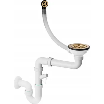 Sifon Sifon dřezový Brenor zlatý pro 1-komorový dřez, manuální, PVC