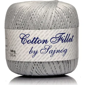 Příze Sajnóg Bavlněná Háčkovací Příze Fillet 80 šedá