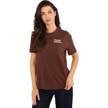 Tričko D12022AH02645V tmavě hnědé L