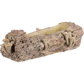 Stojan na květiny Betonový obal na květiny M, hnědý, dřevo s houbami - stabilní truhlík Barva: Hnědá