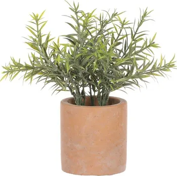 umělá květina Rozmarýn ve světle hnědém obalu - umělý, zelený Barva: Zelená