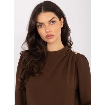 Dámská halenka Hnědá halenka s ozdobnými knoflíčky Italy Moda hnědá 3510538
