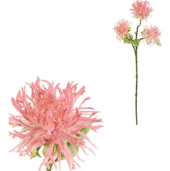 umělá květina Bodlák - umělý řezaný, 3 květy, barva růžová Barva: Růžová