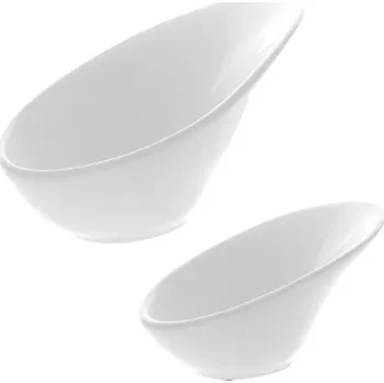 Váza Váza keramická - tvar zaoblené mísy, bílá, sada 2 ks Barva: bílá