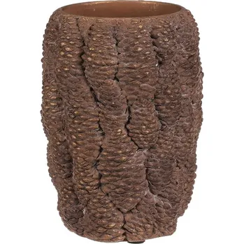 Váza Váza betonová - vzor šišek, vel. S, hnědo-zlatá Barva: Hnědá