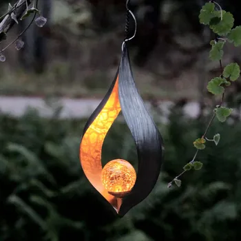 STAR TRADING Účinné LED solární světlo Melilla pro zavěšení černý, oranžový 1 x 0,06 W LED