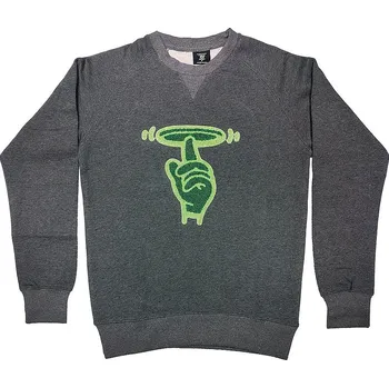 Flying Plate Company Mikina The Froté Finger Zelená/Šedá Šedozelená - XL