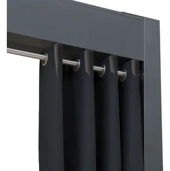 Pergola Venkovní zahradní závěs s kroužky GARDENIA RING černá, šířka 140 cm, výška různé rozměry (cena za 1 kus) MyBestHome Rozměr: 140x220 cm