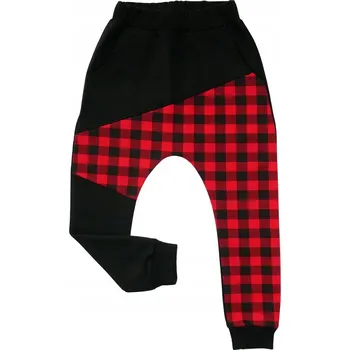Chlapecké kalhoty Chlapecké baggy kalhoty s červeným kostkovaným vzorem, kapsy, pohodlný střih slim GAMET 116