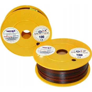 elektrický kabel Kabel LGY/H05V-K 0,75 mm2 100 m Černo-Oranžový.