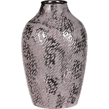 Obal na květináč Stříbrný keramický obal na květiny - antická nádoba, střední velikost Barva: Stříbrná