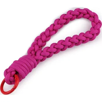 Splétaný přívěsek / klíčenka s karabinou - 1 pink