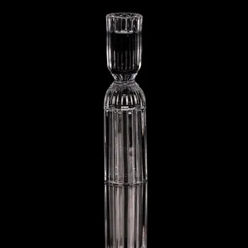 Svícen Skleněný svícen 19,8 cm, čirý, stabilní na kónickou svíčku Barva: Přírodní