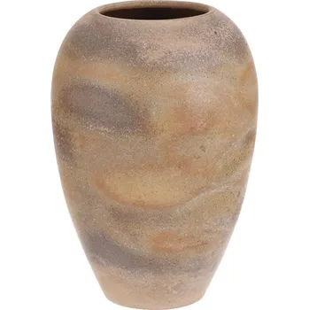 Váza Keramická váza 33 cm, zaoblená, béžovo-šedá, elegantní design Barva: Béžová