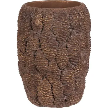 Váza Váza betonová - vzor šišek, vel. M, hnědo-zlatá Barva: Hnědá