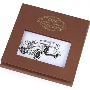 Látkový kapesník Pánský kapesník kolo, auto, motorka / dárková kazeta - 2 bílá auto