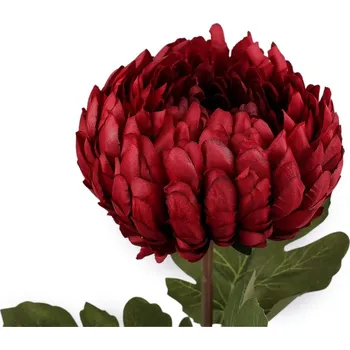 umělá květina Umělá chryzantéma - 5 (Ø12 cm) červená tmavá zavřená