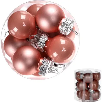 Vánoční dekorace Ozdoby skleněné - pr. 2 cm, meruňkové barvy, cena za balení (12 ks) Barva: Oranžová