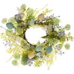 Elegantní zeleno-mintový umělý velikonoční věnec s vajíčky Barva: Zelená