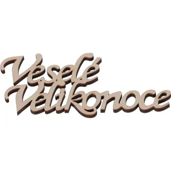 Vánoční dekorace Nápis "Veselé Velikonoce" - dřevo, přírodní, v sáčku 12 ks, cena za 1 ks Barva: Přírodní