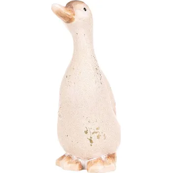 Velká keramická kachna béžová - stylová zahradní dekorace Barva: Béžová