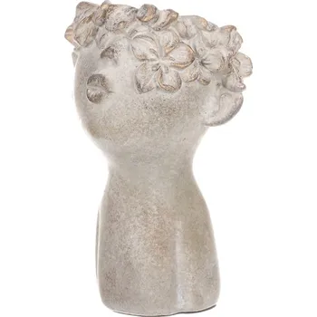 Obal na květináč Obal na květiny - tvar hlavy, beton, barva měděná Barva: Měděná